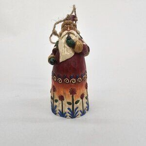 2002  Jim Shore Heartwood Creek Santa Ornament Christmas Handcrafted Flowers